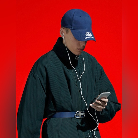 Balenciaga BB Logo Hat - Blue, Sz L BNWT - Picture 11 of 11